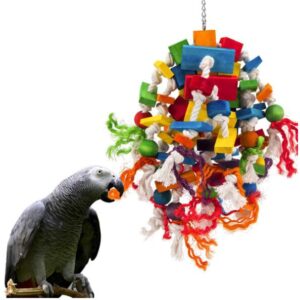 JUGUETE LORO BLOQUES Y CUERDA 50*20cm BS-24
