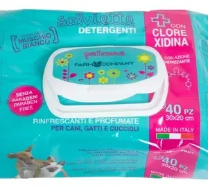 TOALLITA MUSCHINO BIANCO CLOREXIDINA 40pz