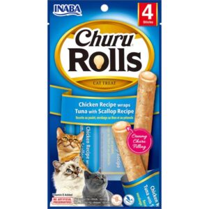 CHURU CAT ROLLS RECETA DE ATUN CON VIEIRA 4*10g