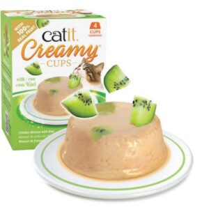 Catit Creamy Cups Mousse para Gatos Pollo Con Kiwi 4 x 25gr