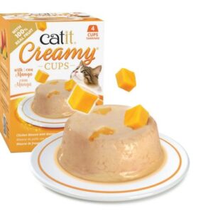 Catit Creamy Cups Mousse para Gatos Pollo Con Mango 4 x 25gr