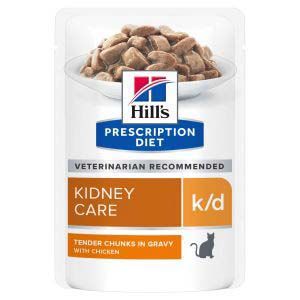 HILL'S PRESCRIPTION DIET GATO ADULTO K/D KIDNEY CARE POUCH CON POLLO  85g