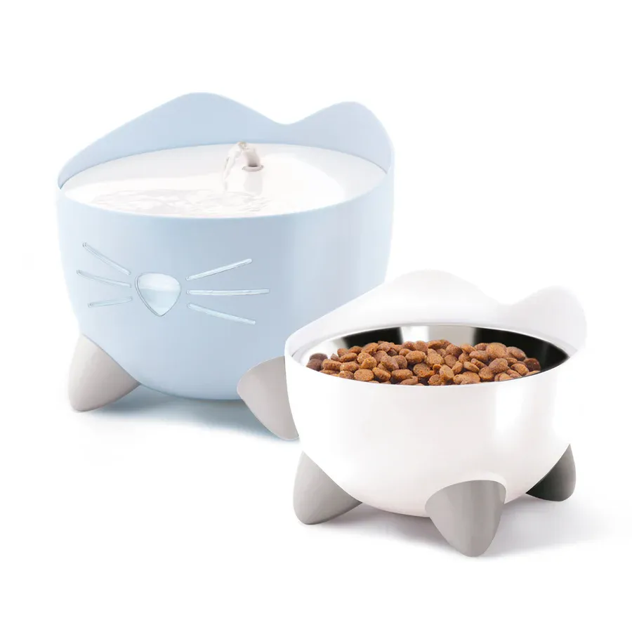 Combo de fuente y comedero para gatos Catit PIXI BLANCO - Imagen 3